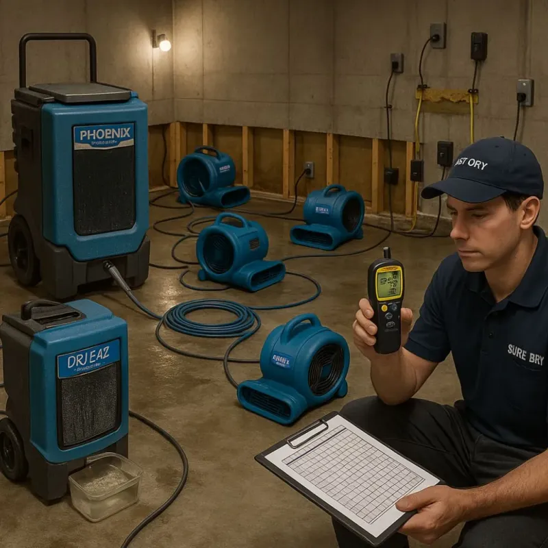 Structural Drying and Dehumidification process in Ashe County, NC